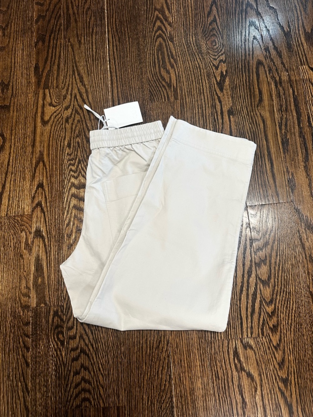Men's COS Casual Elastic-Waist Pants in Cream